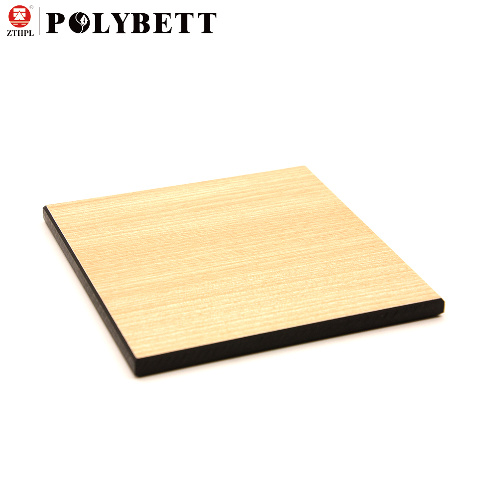Polybett木质纹理防水18mm hpl紧凑型酚醛板，用于卫生间隔板